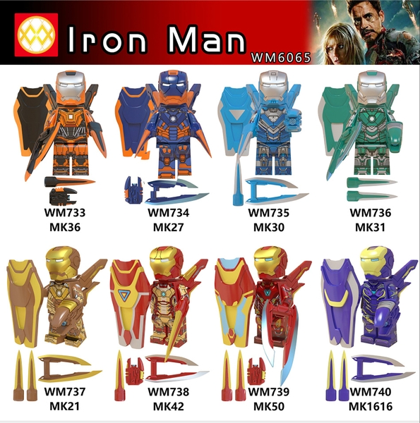 Lego Minifiugres Các Mẫu Nhân Vật Ironman Full Đồ Siêu Đẹp - Lắp Ráp Mini Người Sắt WM6065