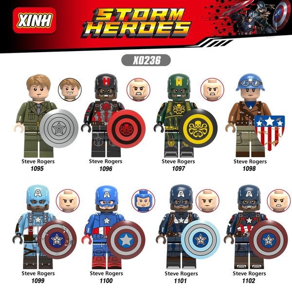 Lego Minifigures Marvel DC Các Mẫu Nhân Vật Captain Steve Rogers Mẫu Ra Siêu Đẹp Của Xinh X0236