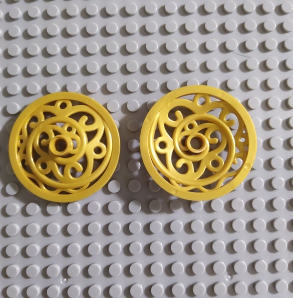 COMBO 2 Vòng Bánh Xe Trang Trí Màu Vàng Gold NO.938 - Phụ Kiện MOC Tương Thích Part 15744