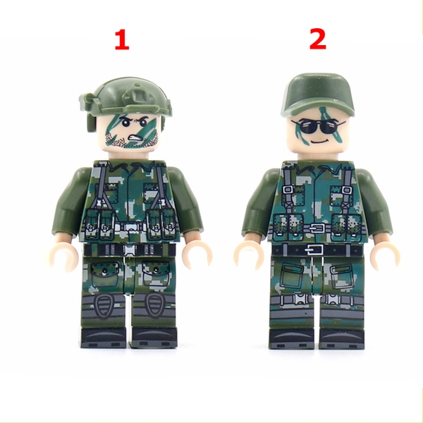 Lego Minifigures Nhân Vật  Người Lính  Camo Xanh Đẹp Mắt NO.838 - Mini Army Mới Ra