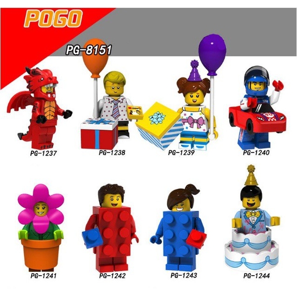 Minifigures Các Nhân Vật Fire Dragon Balloon boy Balloon girl Racing man Flowerpot girl