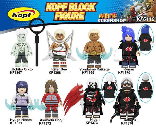 Minifigures Các Mẫu Nhân Vật Konan Hidan Uchiha Obito Kakuzu Trong Naruto Mẫu Mới Ra Siêu Hot KF6119