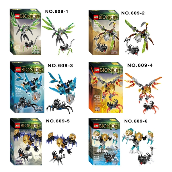 Bộ Xếp Hình Bionicle KSZ 609 Lắp Ráp Các Mẫu Chiến Binh Thần Thú 609-1 609-2 609-3 609-4 609-5 609-6