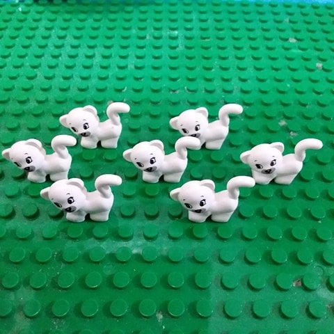 COMBO 2 Chú Mèo Trắng Xinh Xắn - Phụ Kiện MOC