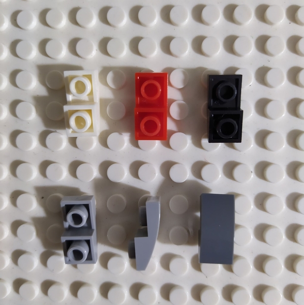 COMBO 5 Gạch 1x2 Dốc Cong Ngược NO.1147 - Phụ Kiện Tương Thích Lego 24201