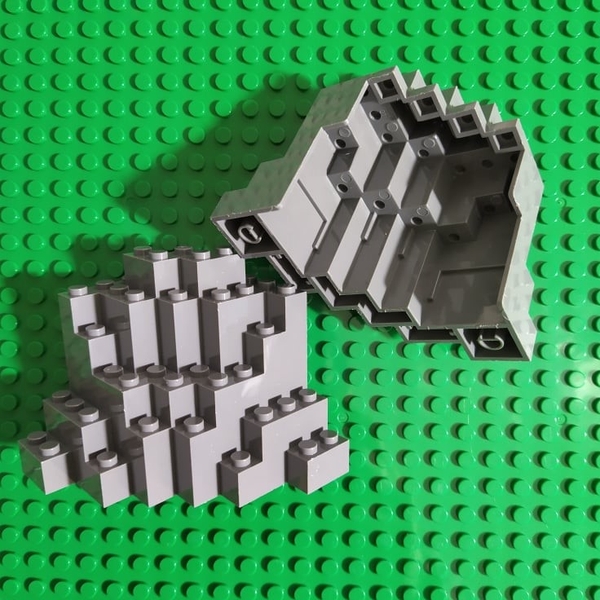 Một Phụ Kiện Gạch Núi Mảnh Lớn 8x8x6 Màu Xám Đậm NO.601 - Phụ Kiện MOC