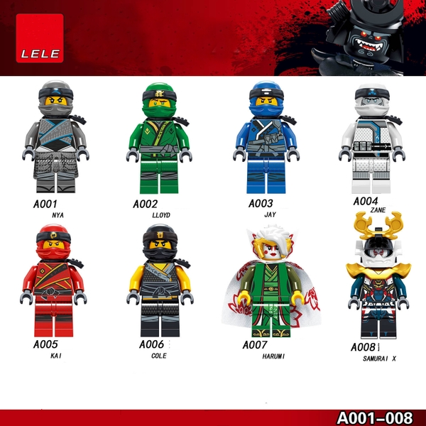 Minifigures Ninjago Các Mẫu Nhân Vật Harumi Samurai X Lya Lloyd Jay Kai Zane Cole Lele A001 A002 A003