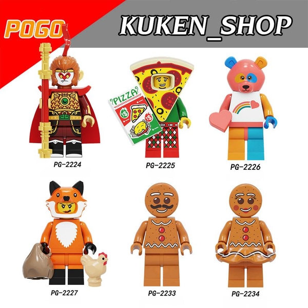 Lego Minifigures Các Mẫu Nhân Vật Tôn Ngộ Không Người Pizza Người Cáo PG2224 - 2234
