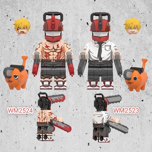 Minifgures Mẫu Nhân Vật Quỷ Máy Cưa Chainsaw Man Denji Pochita WM2523 WM2524 - Đồ Chơi Lắp Ráp Mini