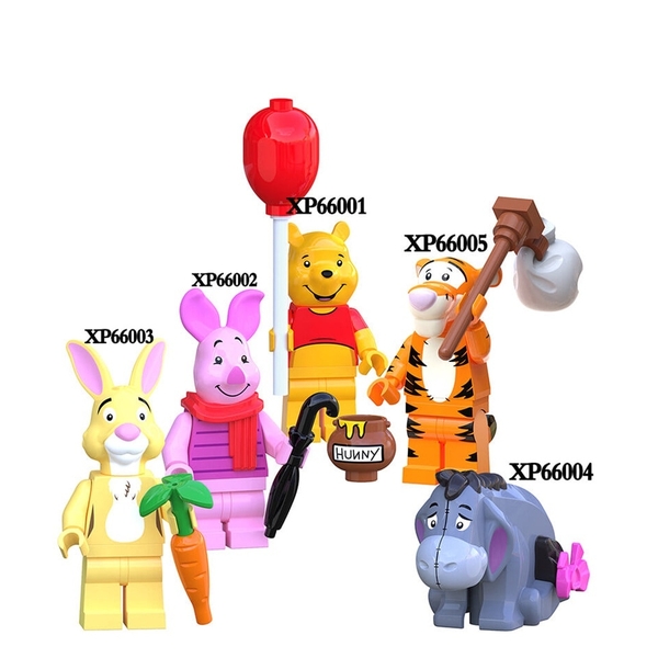 Minifigures Các Mẫu Nhân Vật Hoạt Hình Gấu Pooth Winnie The Pooh Bear XP66001 - XP66005 Đồ Chơi Lắp Ráp Mini