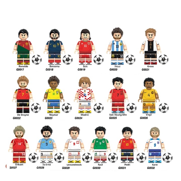 Minifigures Các Mẫu Nhân Vật Cầu Thủ Bóng Đá Nổi Tiếng Messi Ronaldo G0103 G0104 - Đồ Chơi Lắp Ráp Mini