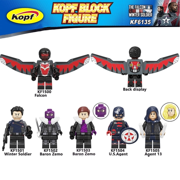 Minifigures Các Mẫu Nhân Vật Marvel DC MCU Siêu Anh Hùng Falcon Và Winter Soldier US Agent Sharon KF6135