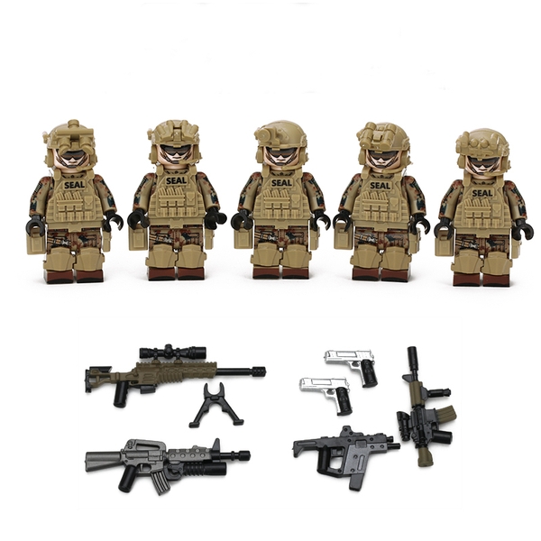 COMBO 5 Lính Đặc Nhiệm Seal Mỹ Kèm Đầy Đủ Trang Bị - Đồ Chơi Lắp Ráp US Navy Seal