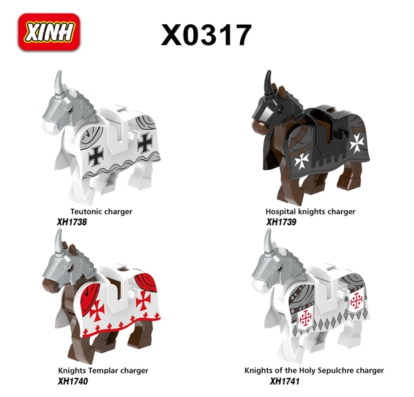 Minifigures Các Mẫu Ngựa Full Giáp Cho Lính Thập Tự Chinh X0317 - Đồ Chơi Lắp Ráp Mini