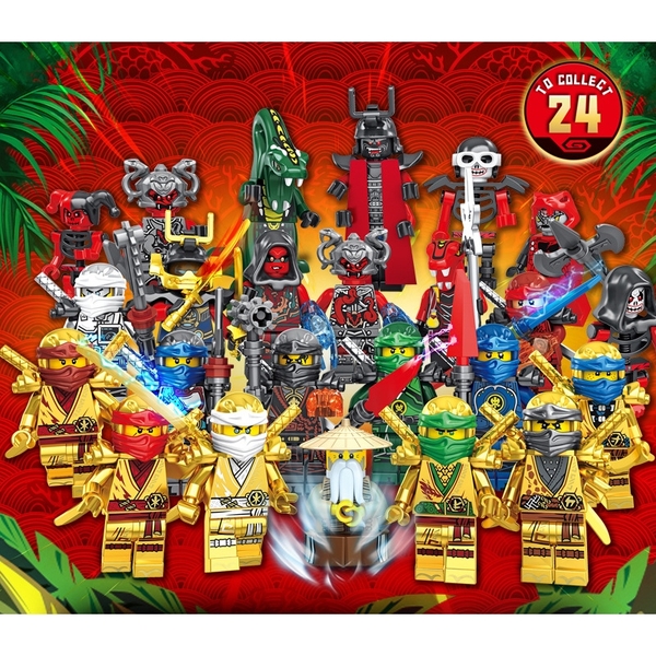 COMBO 24 Minifigures Lắp Ráp Nhân Vật Trong Ninjago Phần Mới Nhất Jay Jane Kai Lloyd Wu Nya Cole Sư Phụ 11401