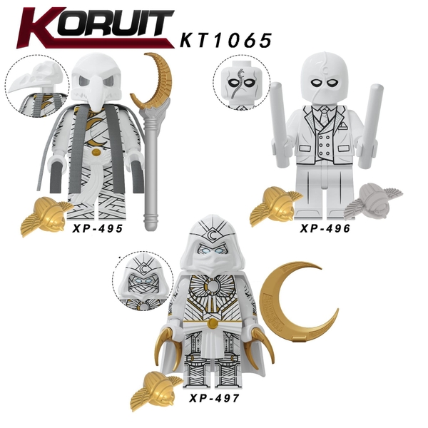 Minifigures Mẫu Nhân Vật Vị Thần Khonsu Kỵ Sĩ Mặt Trăng Trong Phim Moon Knight XP495 XP496 XP497 - Đồ Chơi Lắp Ráp Mini
