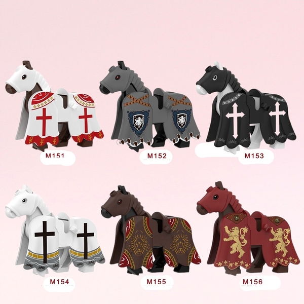 Mini Mô Hình Ngựa Chiến Full Giáp Thời Trung Cổ M151-156 Medieval Knights Warhorse Lannister - Đồ Chơi Láp Ráp Ngựa Giáp