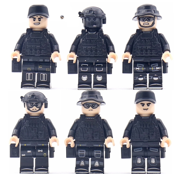 COMBO 6 Lính Đặc Nhiệm Swat Mẫu Mới Siêu Đẹp  NO.343 - Phụ Kiện MOC Army