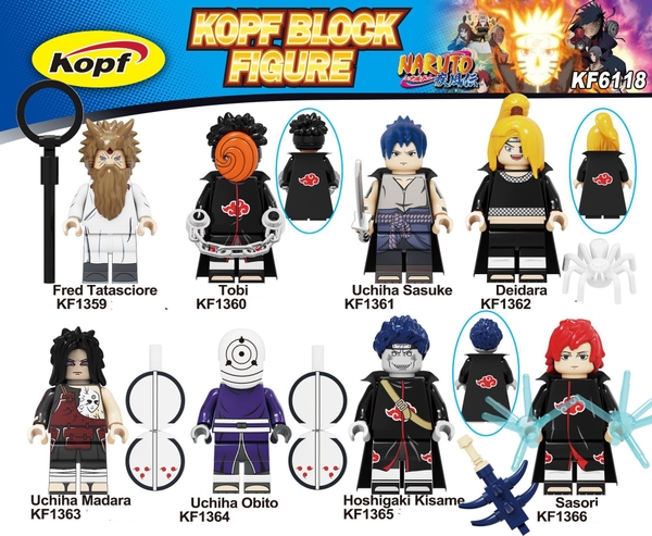 Minifigures Các Mẫu Nhân Vật Trong Hoạt Hình Naruto KF6118 - Tobi, Uchiha Obito, Sasori, Madara