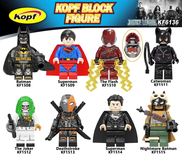 Minifigures Justice League Các Mẫu Nhân Vật Batman Superman The Flash Joker Catwoman KF6136 Đồ Chơi Lắp Ráp