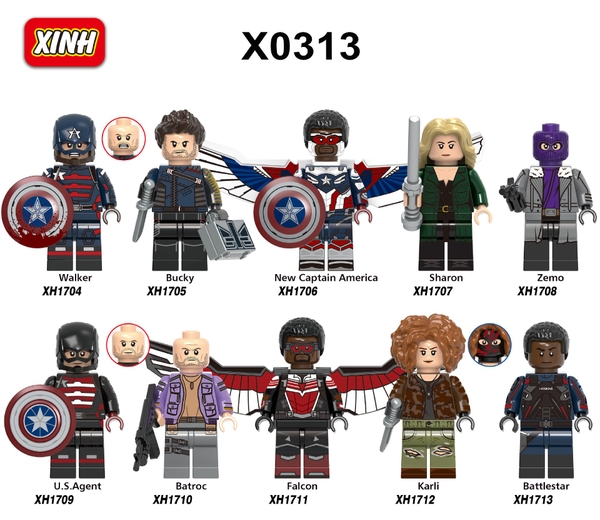 Minifigures Các Nhân Vật Trong Marvel Winter Soldier Falcon - Đồ chơi Lắp Ráp Mô Hình