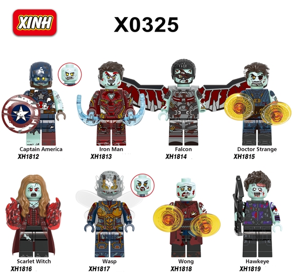 Minifigures Đồ Chơi Lắp Ráp Nhân Vật Marvel DC Siêu Anh Hùng Ironman Falcon Phiên Bản Zombies X0325