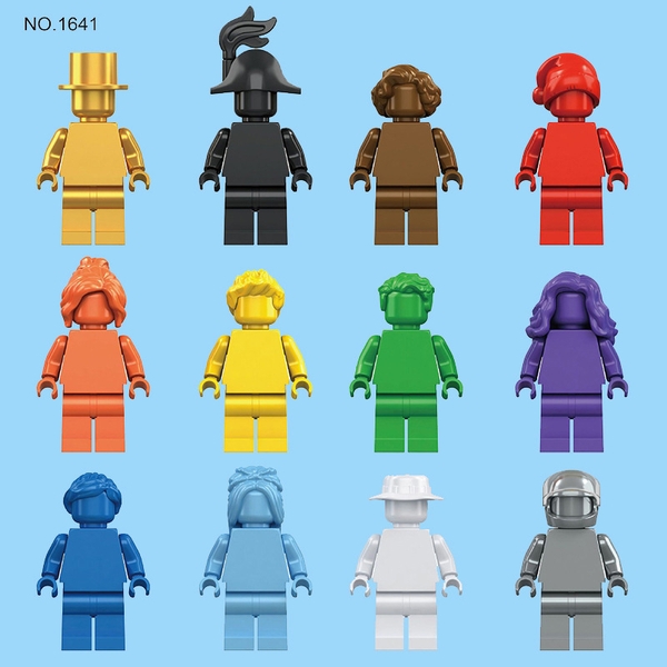 COMBO 12 Minifigures Màu Trơn Khác Nhau Như Hình NO.1332 - Đồ Chơi Lắp Ráp Nhân Vật