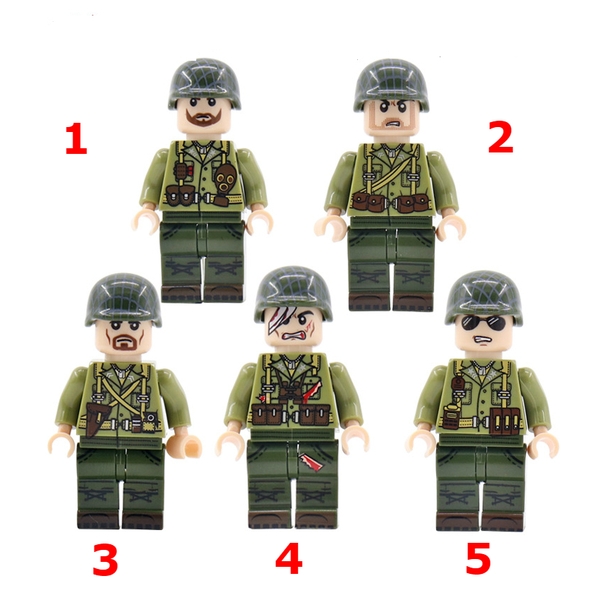 Lego Minifigures Nhân Vật Lính Mỹ Có In Hình Balo Mặt Sau Siêu Đẹp NO.691 - Phụ Kiện MOC Army