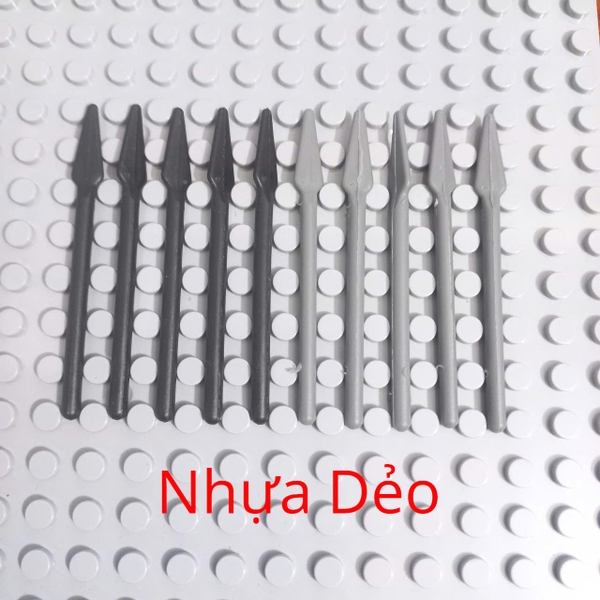 COMBO 10 Phụ Kiện Cây Giáo Bằng Nhựa Mềm NO.1687 - Đồ Chơi Lắp Ráp Part MOC Trung Cổ