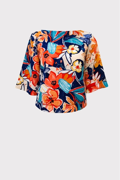 Áo croptop cổ thuyền xẻ sau tay lỡ