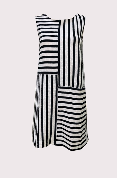 Đầm tunic phối sọc ngang xuôi