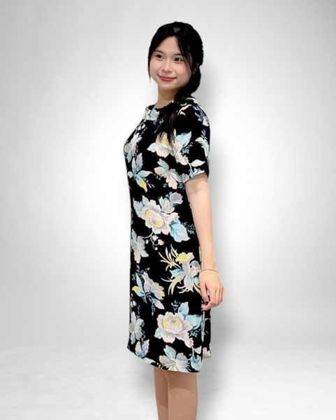 Đầm thuyền sau tim nơ sau tay ngắn