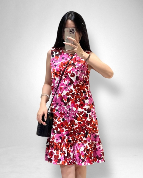 Đầm tunic sn khuy dây bèo lai, túi
