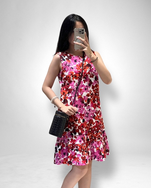 Đầm tunic sn khuy dây bèo lai, túi