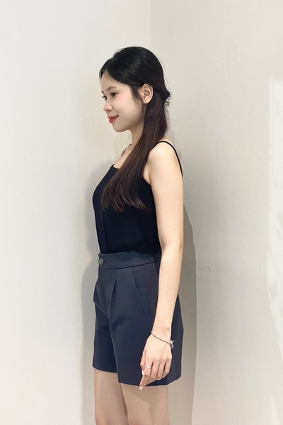 Quần sọt lưng thun ẩn, 1 nút, kaki thun