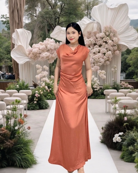 Đầm tiệc maxi cổ đổ