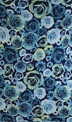 Đầm 2 dây ben T viền đen - thun cotton - hoa hồng xanh