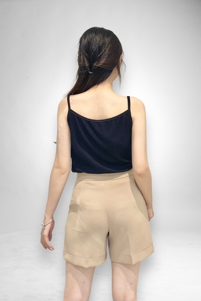 Quần sọt lưng thun ẩn, 1 nút, kaki thun