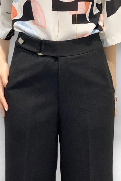 Quần suôn ủi li lưng 4f khoen nút