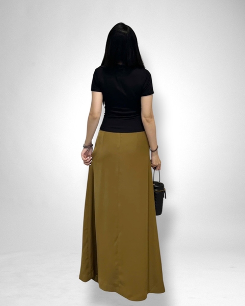 Váy dài lưng liền rã nối 2 lớp - dưa cải