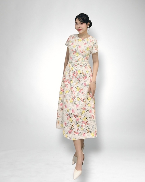Đầm suông dài cổ tròn tay ngắn 2 lớp + nịt