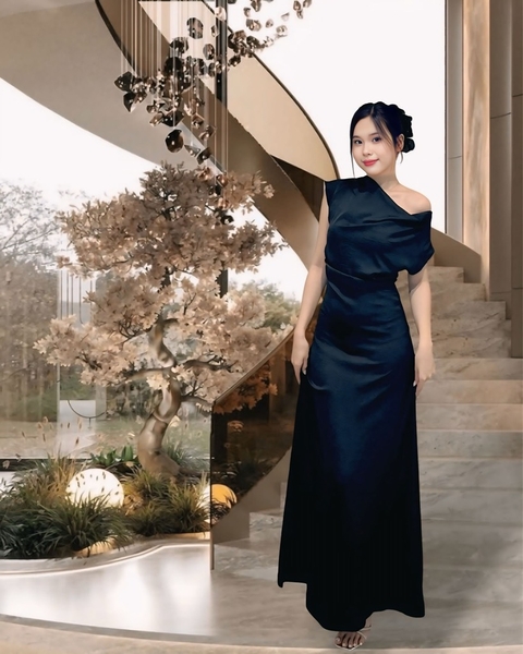 Đầm tiệc maxi cổ đổ