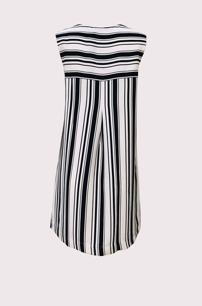 Đầm tunic phối sọc ngang xuôi
