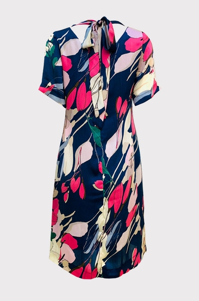 Đầm thuyền sau tim nơ sau tay ngắn