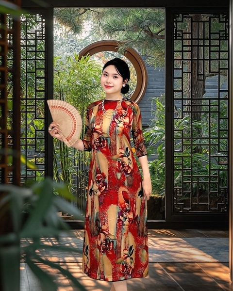 Đầm suôn cổ tròn viền tay raplan dài viền