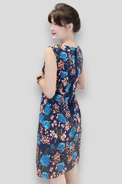 Đầm tunic cổ V nẹp dk roban + nút