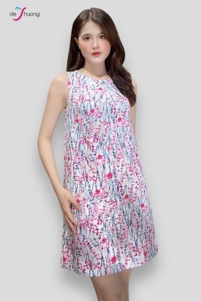 Đầm tunic cổ V nẹp dk roban + nút