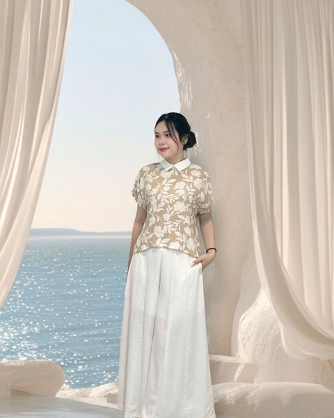 Áo sơ mi tay liền, nút sau