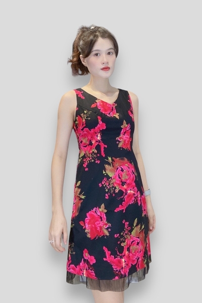 Đầm tim lai phối lưới đen dk sắt