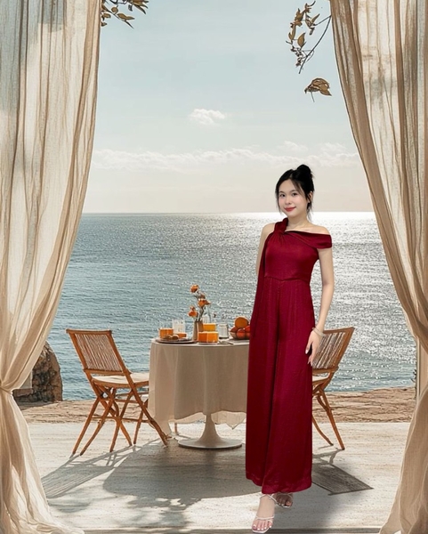 Jumsuit tiệc 1 vai